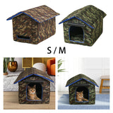 Maxbell Waterproof Outdoor Pet House Sleeping Bed Nest for Stray Cat Kitten Green S
