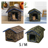 Maxbell Waterproof Outdoor Pet House Sleeping Bed Nest for Stray Cat Kitten Green S