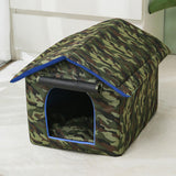 Maxbell Waterproof Outdoor Pet House Sleeping Bed Nest for Stray Cat Kitten Green S