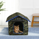 Maxbell Waterproof Outdoor Pet House Sleeping Bed Nest for Stray Cat Kitten Green S