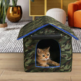 Maxbell Waterproof Outdoor Pet House Sleeping Bed Nest for Stray Cat Kitten Green S