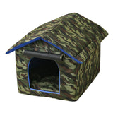 Maxbell Waterproof Outdoor Pet House Sleeping Bed Nest for Stray Cat Kitten Green M