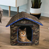 Maxbell Waterproof Outdoor Pet House Sleeping Bed Nest for Stray Cat Kitten Red S