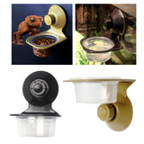 Maxbell Reptile Feeder Suction Cup Food Container for Gecko Bearded Dragon Supplies Black