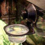 Maxbell Reptile Feeder Suction Cup Food Container for Gecko Bearded Dragon Supplies Black