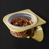 Maxbell Reptile Feeder Suction Cup Food Container for Gecko Bearded Dragon Supplies Yellow