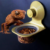 Maxbell Reptile Feeder Suction Cup Food Container for Gecko Bearded Dragon Supplies Yellow