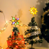 Maxbell 3D Christmas Tree Topper LED String Lights Home Ornament Indoor Lighted Star Warm Light 20x18cm