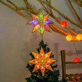 Maxbell 3D Christmas Tree Topper LED String Lights Home Ornament Indoor Lighted Star Warm Light 20x18cm
