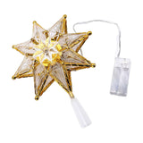 Maxbell 3D Christmas Tree Topper LED String Lights Home Ornament Indoor Lighted Star Warm Light 20x18cm