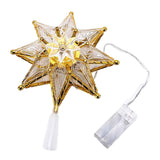 Maxbell 3D Christmas Tree Topper LED String Lights Home Ornament Indoor Lighted Star Warm Light 20x18cm