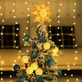 Maxbell 3D Christmas Tree Topper LED String Lights Home Ornament Indoor Lighted Star Warm Light 20x18cm