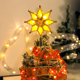 Maxbell 3D Christmas Tree Topper LED String Lights Home Ornament Indoor Lighted Star Warm Light 20x18cm
