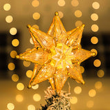 Maxbell 3D Christmas Tree Topper LED String Lights Home Ornament Indoor Lighted Star Warm Light 20x18cm