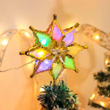 Maxbell 3D Christmas Tree Topper LED String Lights Home Ornament Indoor Lighted Star Colorful 20x18cm