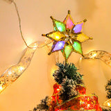 Maxbell 3D Christmas Tree Topper LED String Lights Home Ornament Indoor Lighted Star Colorful 20x18cm