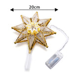 Maxbell 3D Christmas Tree Topper LED String Lights Home Ornament Indoor Lighted Star Colorful 20x18cm