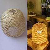 Maxbell Rustic Bamboo Lamp Shade Lampshade for Teahouse Living Room Kitchen Island