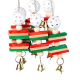 Maxbell Bird Toy Wooden Blocks Balls Bells for Budgie Parakeets Cage Accessories
