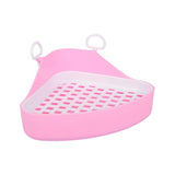 Maxbell Triangle Potty Trainer Toilet Corner Litter Box for Chinchillas Supplies Pink