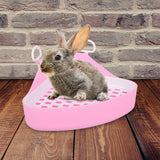 Maxbell Triangle Potty Trainer Toilet Corner Litter Box for Chinchillas Supplies Pink