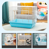 Maxbell Hamster Sand Bath Bathtub External Toilet Removable Bathroom for Squirrel Blue