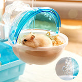 Maxbell Hamster Sand Bath Bathtub External Toilet Removable Bathroom for Squirrel Blue