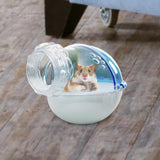 Maxbell Hamster Sand Bath Bathtub External Toilet Removable Bathroom for Squirrel Blue