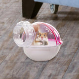 Maxbell Hamster Sand Bath Bathtub External Toilet Removable Bathroom for Squirrel Pink