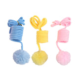 Maxbell Cat Toy Ball Spring Toy Hanging with Bell  Cats Chewing Blue