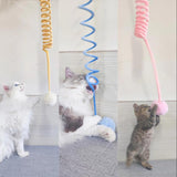 Maxbell Cat Toy Ball Spring Toy Hanging with Bell  Cats Chewing Blue