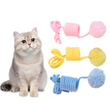 Maxbell Cat Toy Ball Spring Toy Hanging with Bell  Cats Chewing Blue