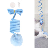 Maxbell Cat Toy Ball Spring Toy Hanging with Bell  Cats Chewing Blue