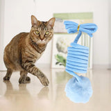 Maxbell Cat Toy Ball Spring Toy Hanging with Bell  Cats Chewing Blue