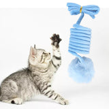 Maxbell Cat Toy Ball Spring Toy Hanging with Bell  Cats Chewing Blue