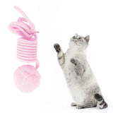 Maxbell Cat Toy Ball Spring Toy Hanging with Bell  Cats Chewing Pink