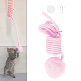 Maxbell Cat Toy Ball Spring Toy Hanging with Bell  Cats Chewing Pink