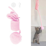 Maxbell Cat Toy Ball Spring Toy Hanging with Bell  Cats Chewing Pink