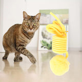 Maxbell Cat Toy Ball Spring Toy Hanging with Bell  Cats Chewing Yellow