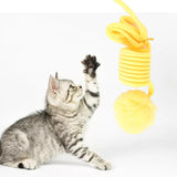 Maxbell Cat Toy Ball Spring Toy Hanging with Bell  Cats Chewing Yellow