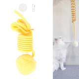 Maxbell Cat Toy Ball Spring Toy Hanging with Bell  Cats Chewing Yellow