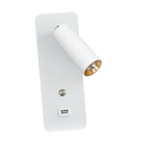 Maxbell Simple Wall Lamp Adjustable Direction Wall Sconce for Home Bar White