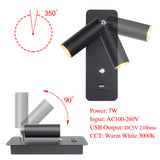 Maxbell Simple Wall Lamp Adjustable Direction Wall Sconce for Home Bar Black