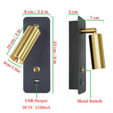 Maxbell Simple Wall Lamp Adjustable Direction Wall Sconce for Home Bar  Black Gold