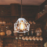 Maxbell Modern Lampshade Metal Light Cage for Living Room Dining Room Farmhouse White