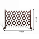 Maxbell Wooden Dog Gate Door Expanding Folding Fence Accessory Professional Foldable 190cmx90cm Brown