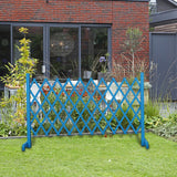 Maxbell Wooden Dog Gate Door Expanding Folding Fence Accessory Professional Foldable 190cmx90cm Blue