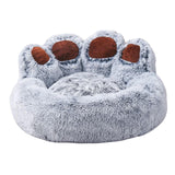 Maxbell Pet Bed Waterproof Bottom Sleeping Sofa Comfortable Plush for Dogs Gray Medium