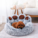 Maxbell Pet Bed Waterproof Bottom Sleeping Sofa Comfortable Plush for Dogs Gray Medium