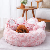 Maxbell Pet Bed Waterproof Bottom Sleeping Sofa Comfortable Plush for Dogs Pink XL